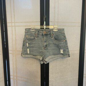 STS Blue Light Blue Distressed Double Rolled Shorts